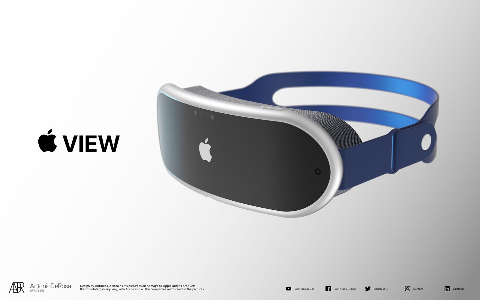 Illustration av hur Apple AR / VR glasögon kan se ut