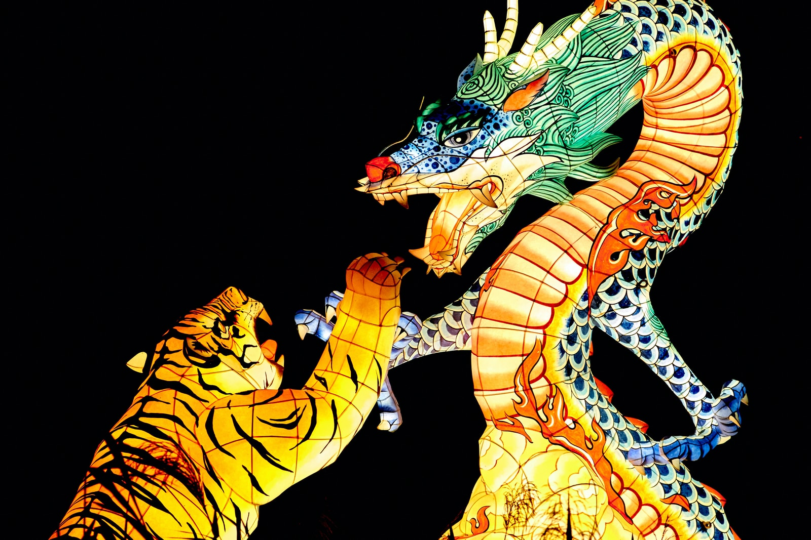 tiger och drak illustration som påminner om sydkorea